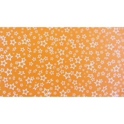 Goma EVA estampada estrellas blancas con fondo naranja